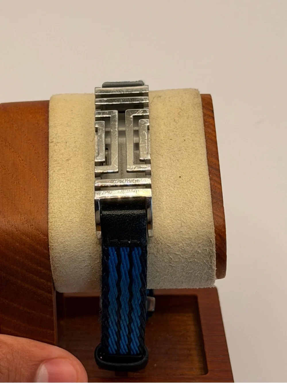 Tory Burch Fitbit Flex Watch Band, Silver/Blue Leather Band, Lux, Fitness Tracke